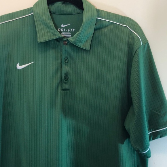 Nike Green Dri-Fit Shirt White Trim Size M - Picture 1 of 8
